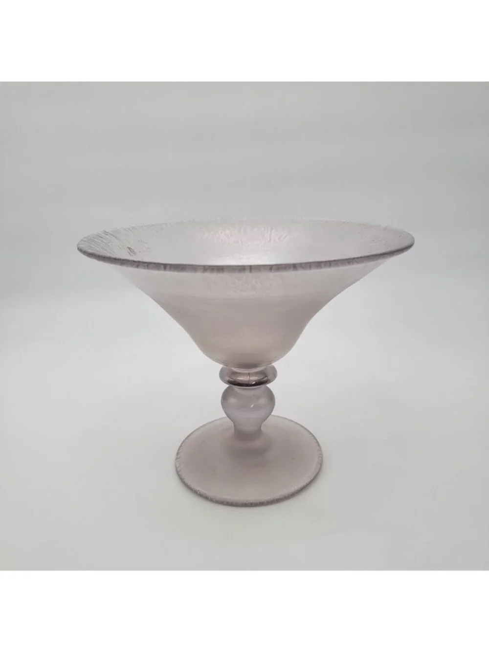 Stretch Glass Iridescent Persian Pearl Footed Compote